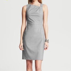 Banana Republic Light Gray Wool Work Dress